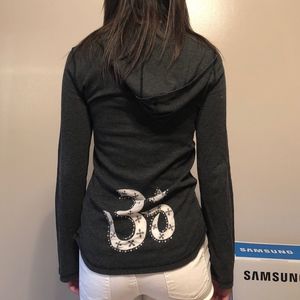 OM GIRL DARK GREY EMBELLISHED SWEATSHIRT